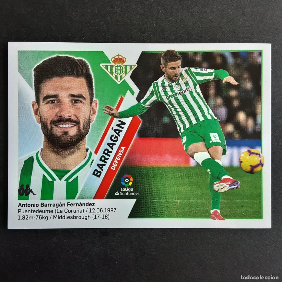 Cartes &agrave; collectionner de Football: CROMO LIGA 2019 2020 19 20 COLECCIONES ESTE PANINI N&ordm;6B BARRAGAN-BETIS NUNCA PEGADO