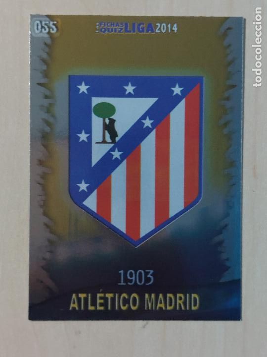 Fu&szlig;ball-Sticker: N&ordm; 55 ESCUDO - MUNDICROMO QUIZ GAME FICHAS LIGA 2014 - ATLETICO DE MADRID