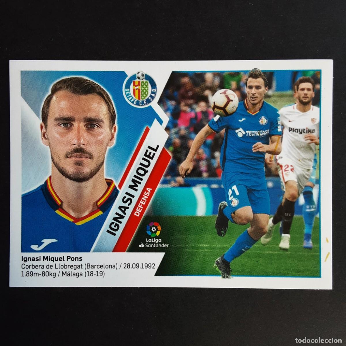 Fu&szlig;ball-Sticker: CROMO LIGA 2019 2020 19 20 COLECCIONES ESTE PANINI N&ordm;6B IGNASI MIQUEL-GETAFE NUNCA PEGADO