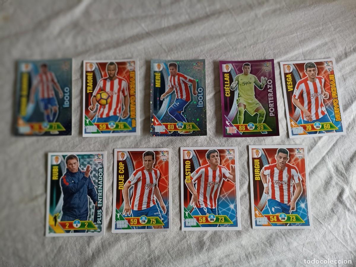 Cromos de F&uacute;tbol: Lote 10 cromos de f&uacute;tbol Liga Santander Adrenalyn Xl 2016-2017 Panini R.Sporting