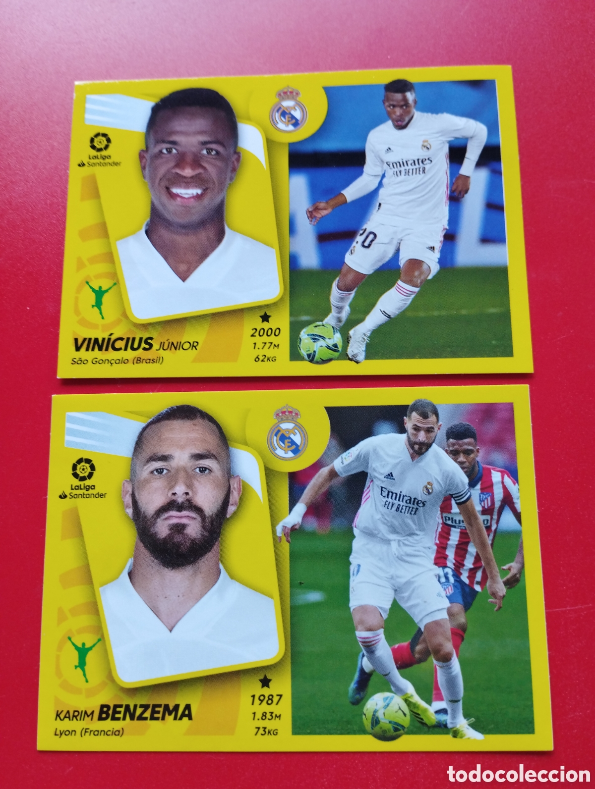 Cromos de F&uacute;tbol: Lote 2 cromos Vinicius-Benzema Este 21-22