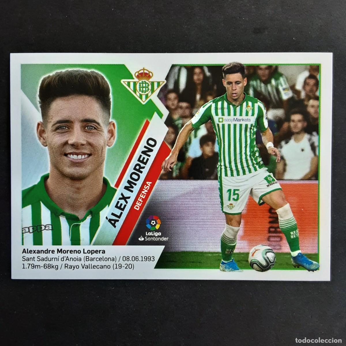 Cromos de f&uacute;tbol: CROMO LIGA 2019 2020 COLECCIONES ESTE PANINI FICHAJE N&ordm;58 ALEX MORENO-BETIS NUNCA PEGADO