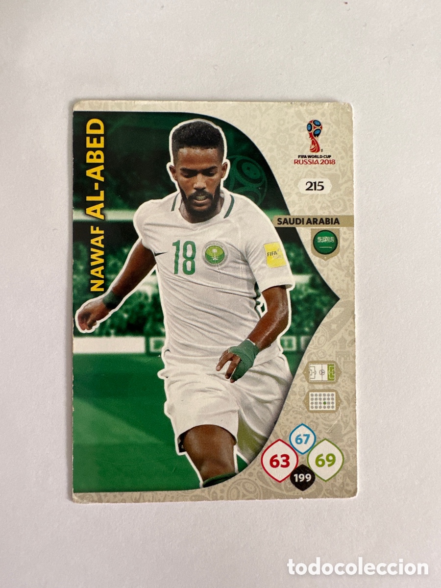 Football Stickers: NAWAF AL-ABED 215 ARABIA SAUD&Iacute; ADRENALYN MUNDIAL RUSIA 2018 FIFA WORLD CUP RUSSIA