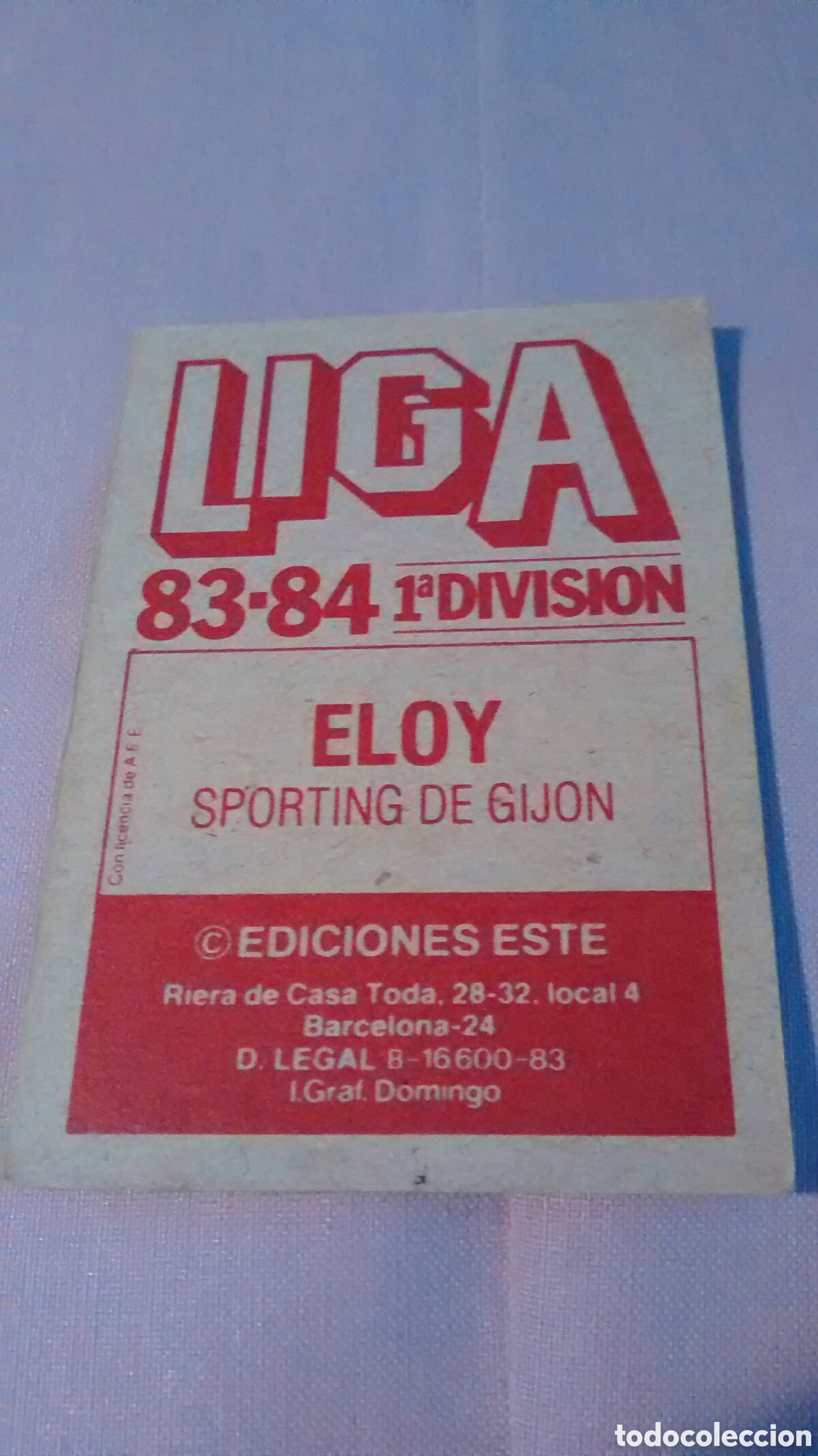 Cromos de f&uacute;tbol: ELOY ESTE 83 84 - Foto 2