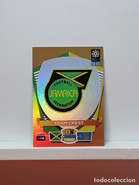 Cromos de f&uacute;tbol: MUNDIAL ADRENALYN AU NZ FEMENINO 2023 WOMEN'S WORLD ALBUM PANINI LIGA N 118 JAMAICA ESCUDO LOGO