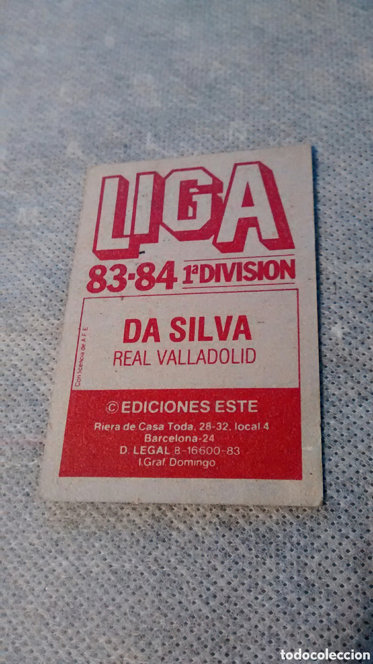 Cromos de f&uacute;tbol: DA SILVA ESTE 83 84 - Foto 2