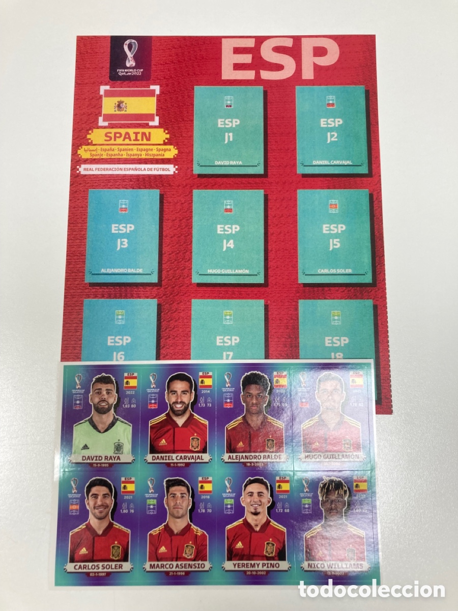 Cromos de f&uacute;tbol: Actualizacion update set Qatar 2022+hoja - Espa&ntilde;a-Spain- Panini- Revista Jugon
