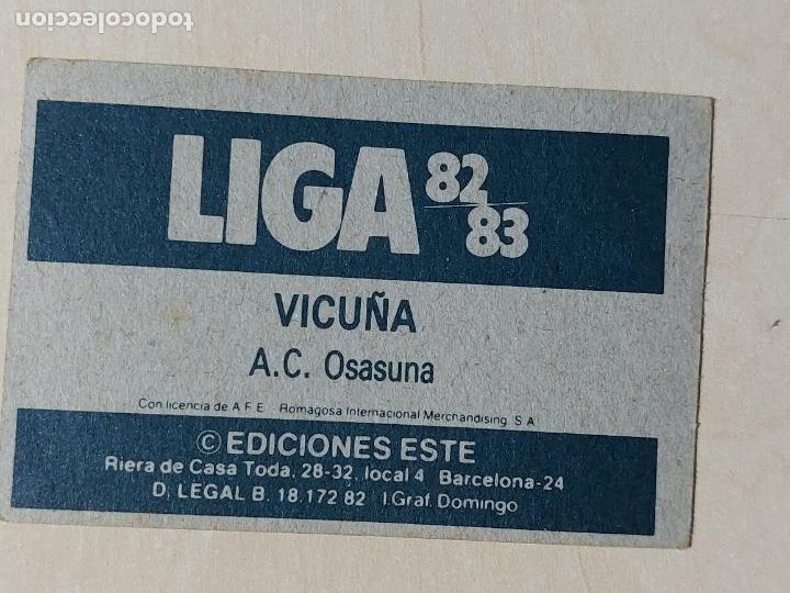 Cromos de f&uacute;tbol: EDICIONES ESTE 82 83 - VICU&Ntilde;A - CROMO - OSASUNA - Foto 2