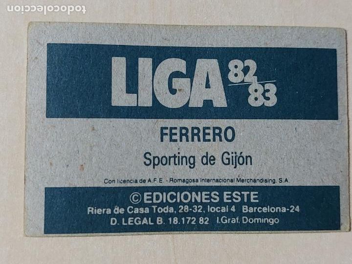 Cromos de f&uacute;tbol: EDICIONES ESTE 82 83 - FERRERO - CROMO - SPORTING DE GIJON - Foto 2