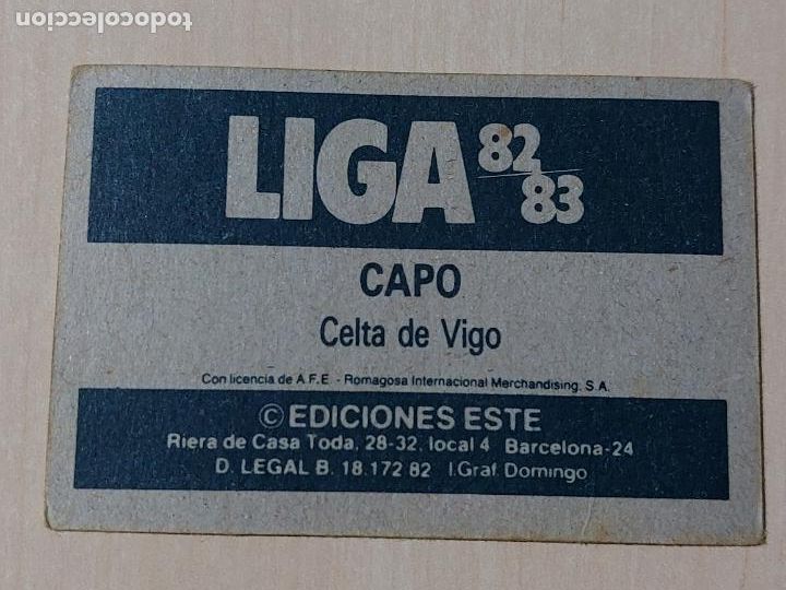 Cromos de f&uacute;tbol: EDICIONES ESTE 82 83 - CAPO - CROMO - REAL CELTA DE VIGO - Foto 2
