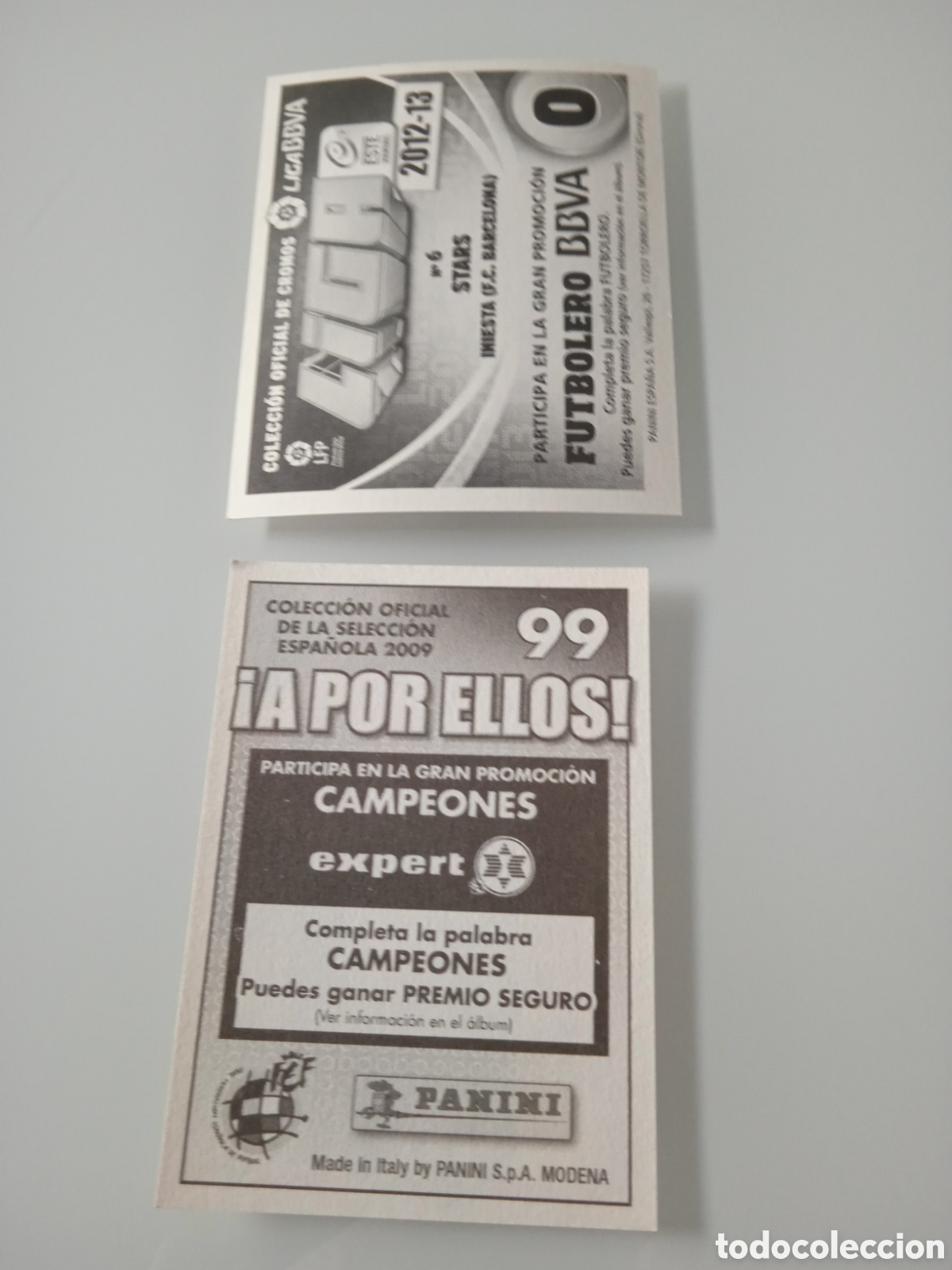Cromos de f&uacute;tbol: Lote 2 cromos Iniesta - Foto 2