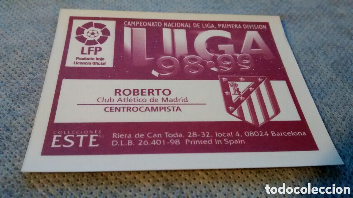Cromos de f&uacute;tbol: 98 99 1998 1999 EDICIONES ESTE ROBERTO - Foto 2