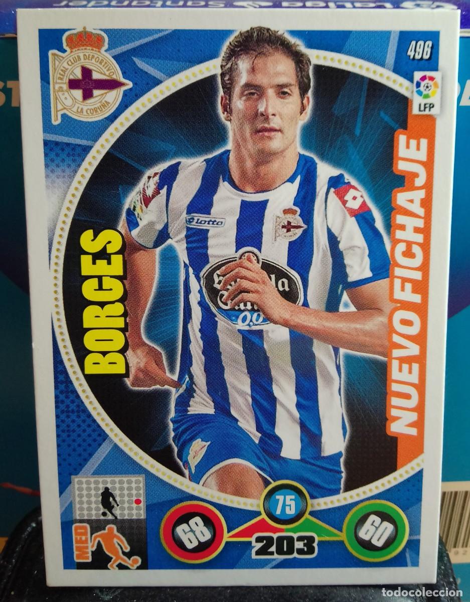 Fu&szlig;ball-Sticker: 496 BORGES NUEVO FICHAJE DEPORTIVO DE LA CORU&Ntilde;A ADRENALYN 2014 2015 PANINI 14 15