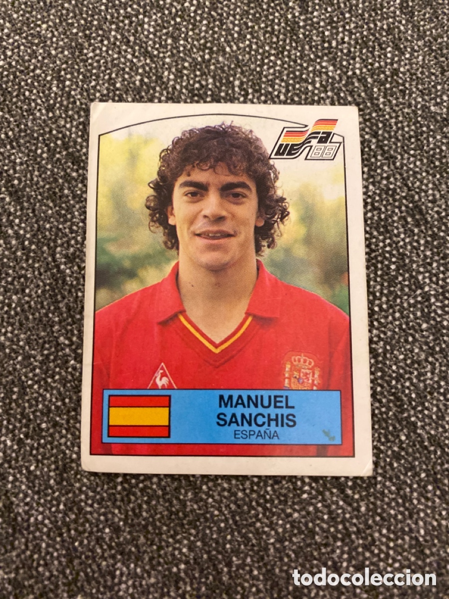 Cromos de f&uacute;tbol: Cromo panini euro 88 Alemania n&uacute;mero 137 Sanch&iacute;s - Stickers album eurocup Germany