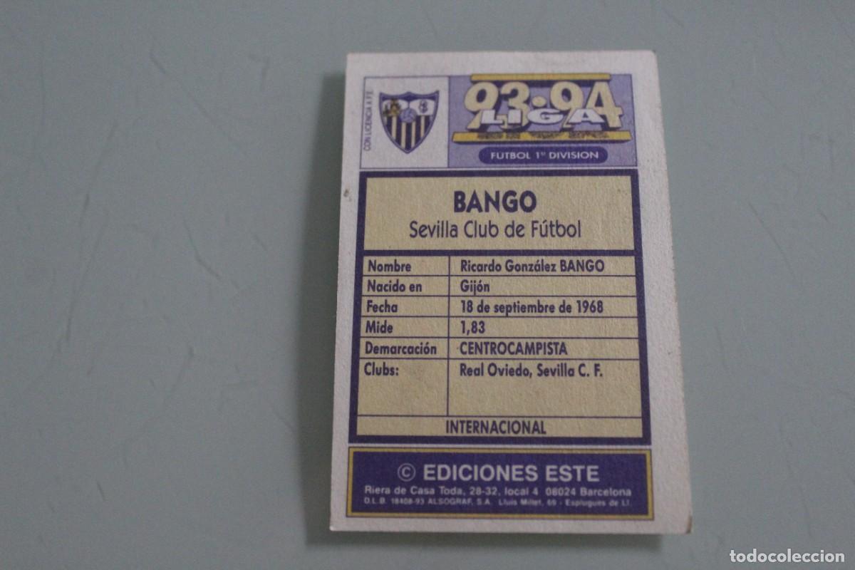 Cromos de f&uacute;tbol: ESTE 93 94 BANGO SIN PEGAR - Foto 2