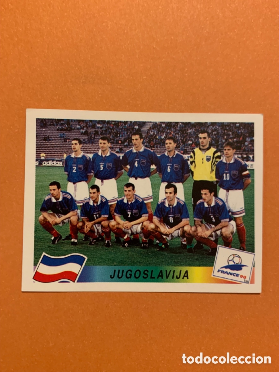 Cromos de f&uacute;tbol: 389 Alineacion Jugoslavija Panini Mundial de Francia 98. France 98 World Cup.Sin Pegar.