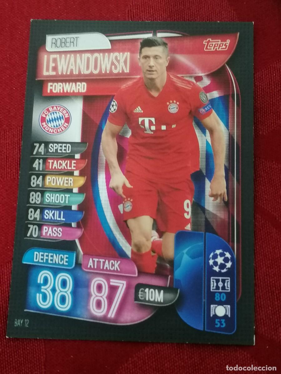 Figurine di Calcio: BAY12 BAY 12 LEWANDOWSKI BAYERN MUNCHEN MATCH ATTAX CHAMPIONS 2019 2020 19 20 CROMO TOPPS FUTBOL