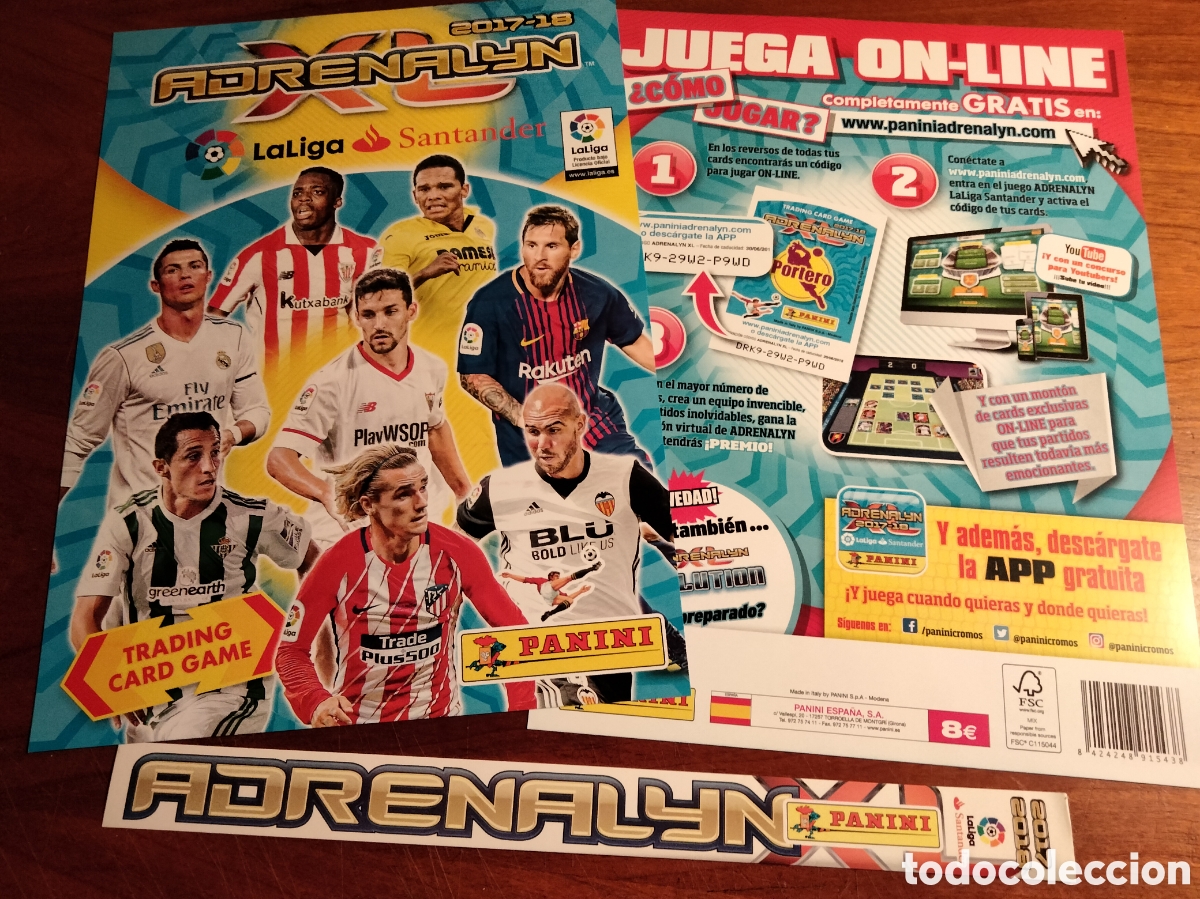 Cromos de Futebol: PORTADA / CONTRAPORTADA Y LOMO ALBUM ARCHIVADOR ADRENALYN LIGA 2017/2018 PANINI