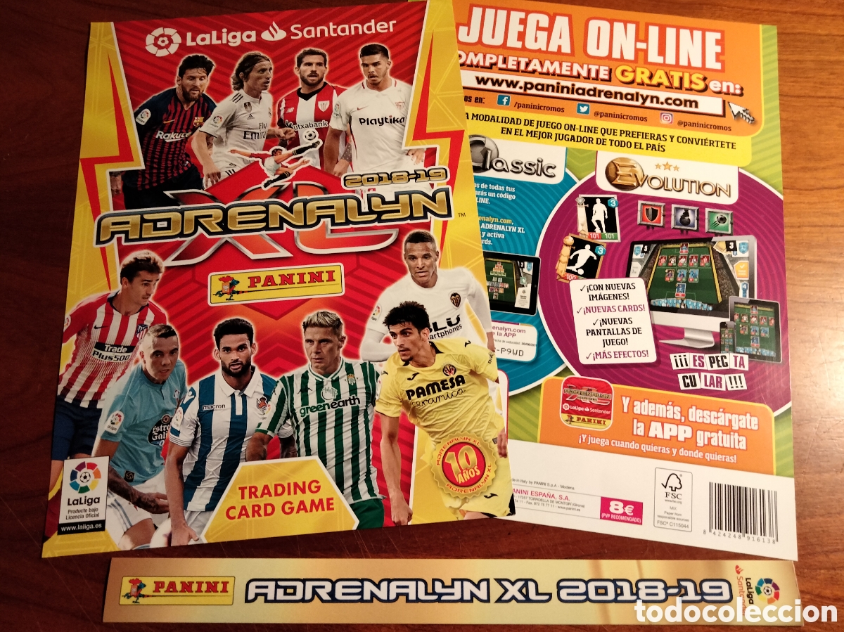 Cromos de Futebol: PORTADA / CONTRAPORTADA Y LOMO ALBUM ARCHIVADOR ADRENALYN LIGA 2018/2019 PANINI