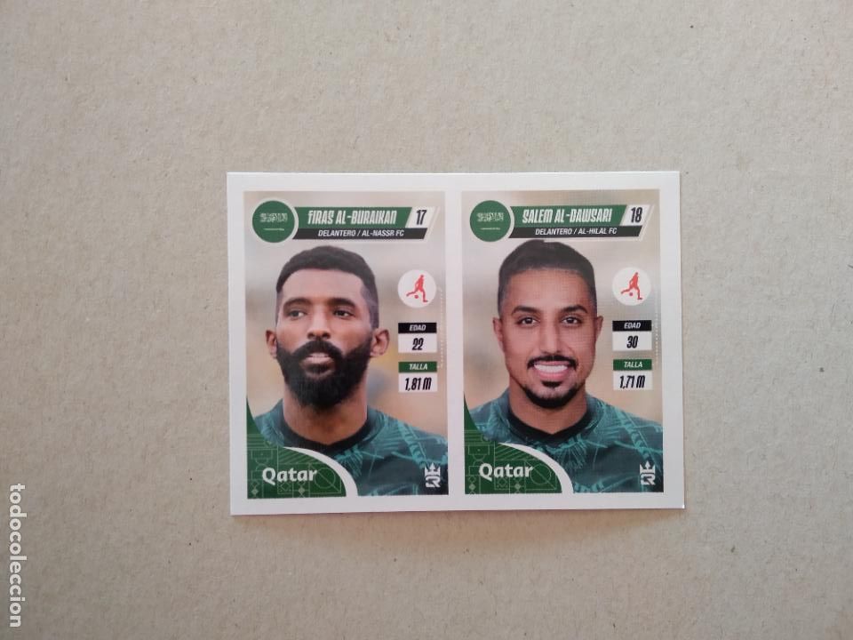 Cromos de Futebol: 146 FIRAS AL-BURAIKAN SALEM AL-DAWSARI ARABIA SAUDITA CROMO FUTBOL MUNDIAL 2022 WORLD CUP 3 REYES