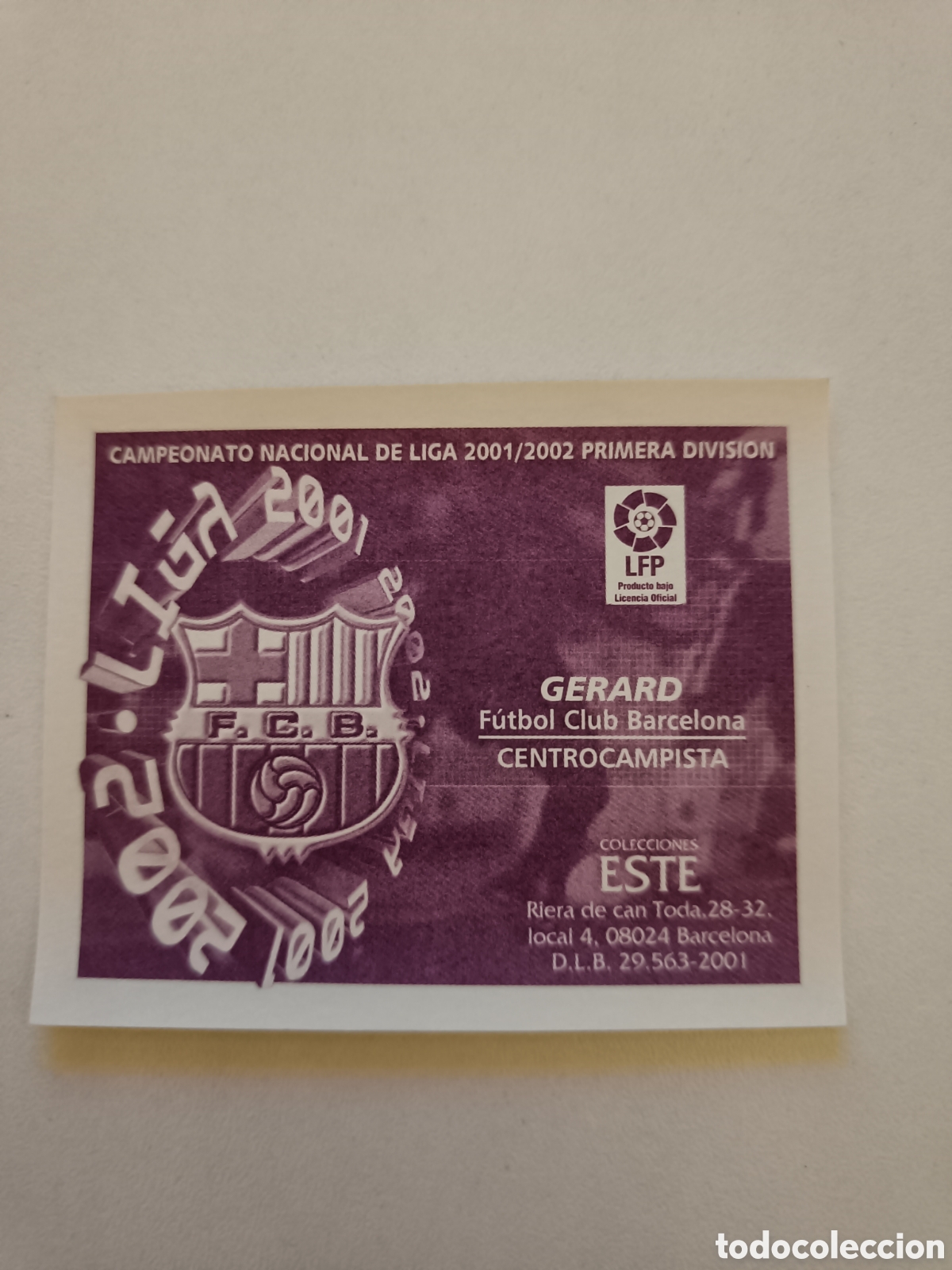 Cromos de f&uacute;tbol: Ediciones colecciones este 2001 2002 barcelona gerard - Foto 2