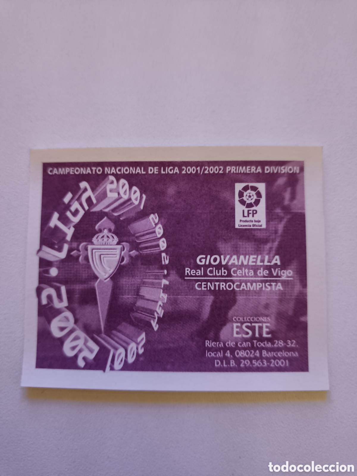 Cromos de f&uacute;tbol: Ediciones colecciones este 2001 2002 celta giovanella - Foto 2