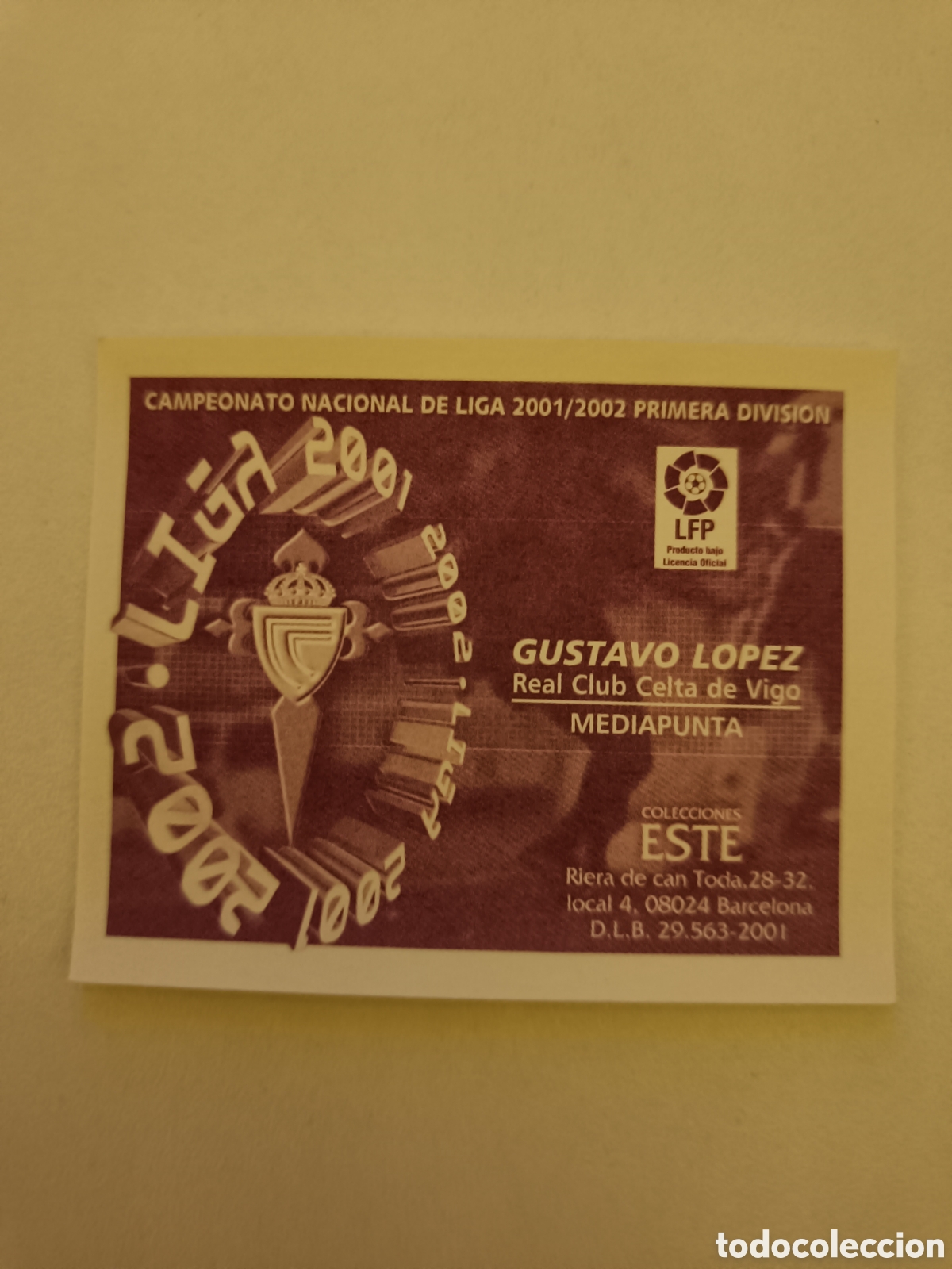 Cromos de f&uacute;tbol: Ediciones colecciones este 2001 2002 celta gustavo lopez - Foto 2