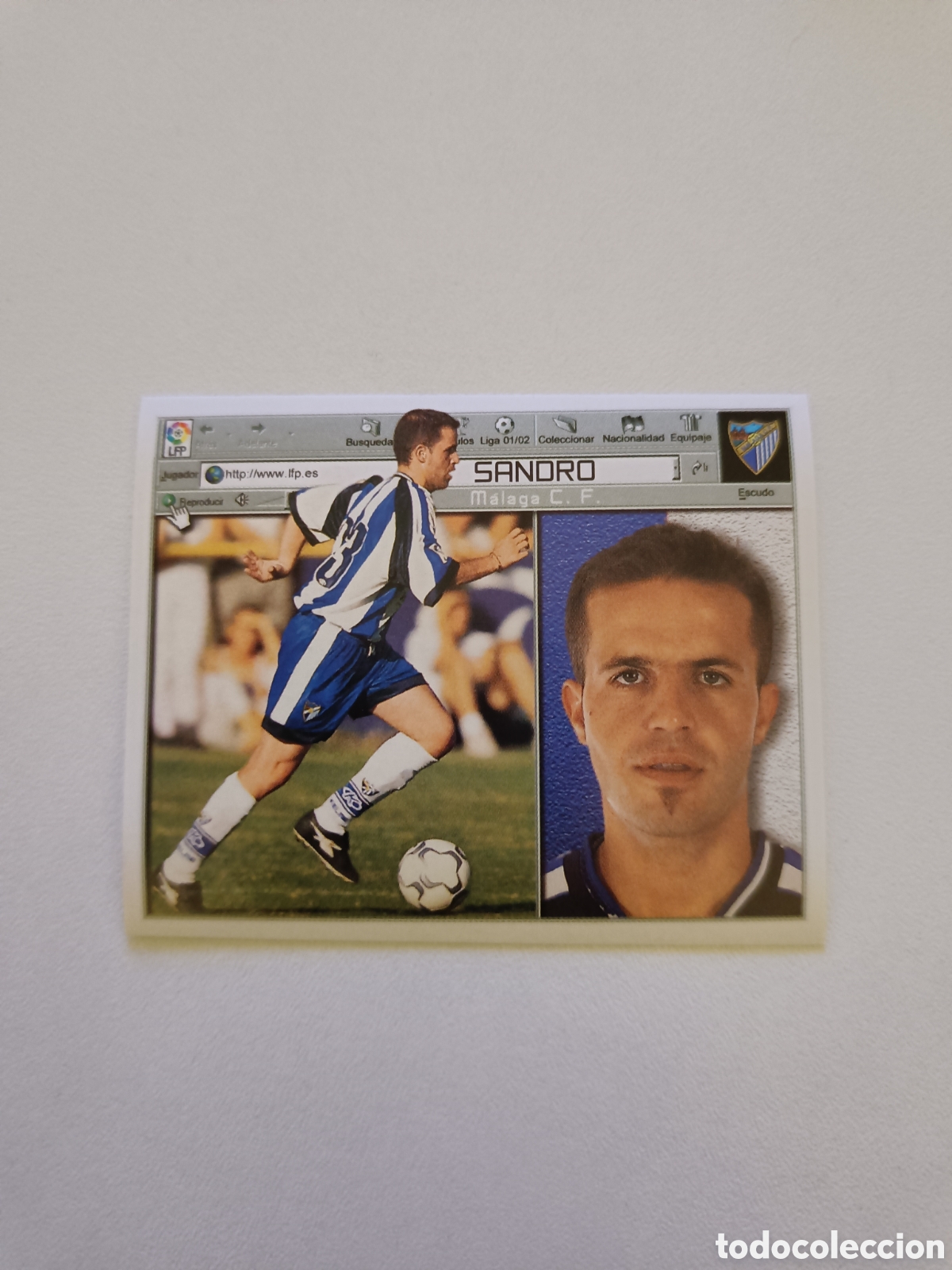 Cromos de f&uacute;tbol: Ediciones colecciones este 2001 2002 malaga sandro - Foto 1