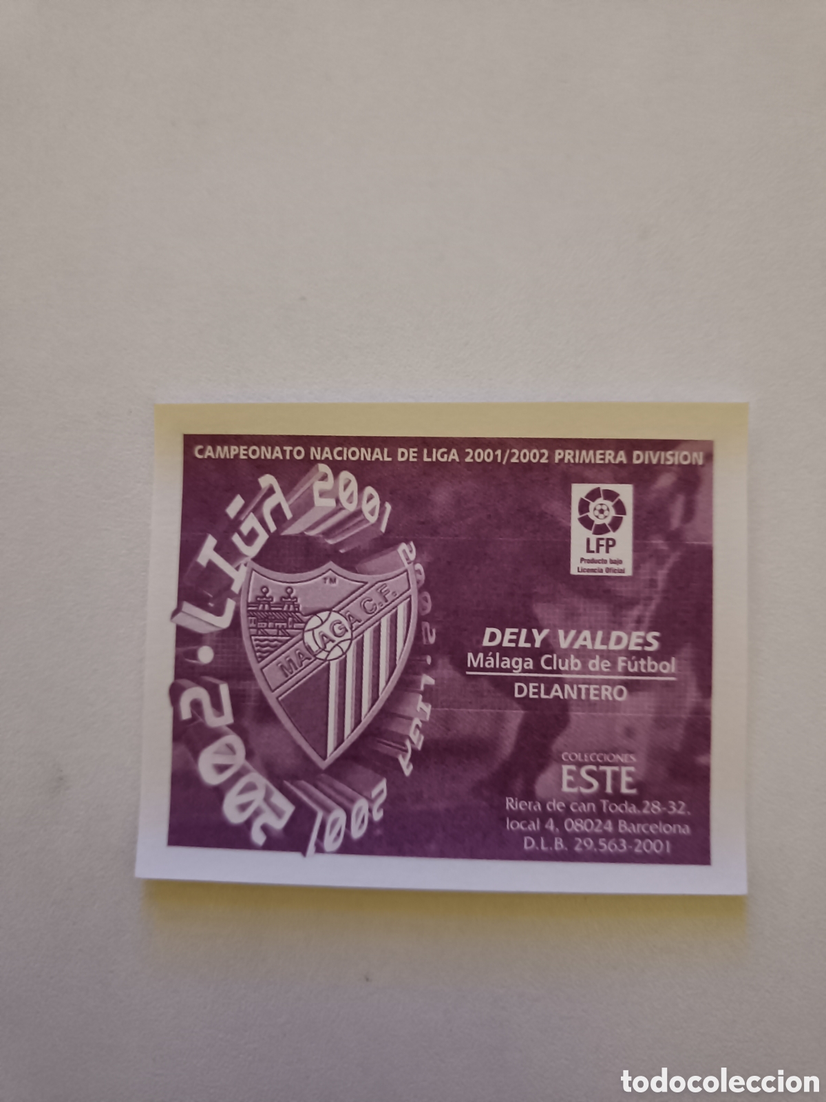 Cromos de f&uacute;tbol: Ediciones colecciones este 2001 2002 malaga dely valdes - Foto 2