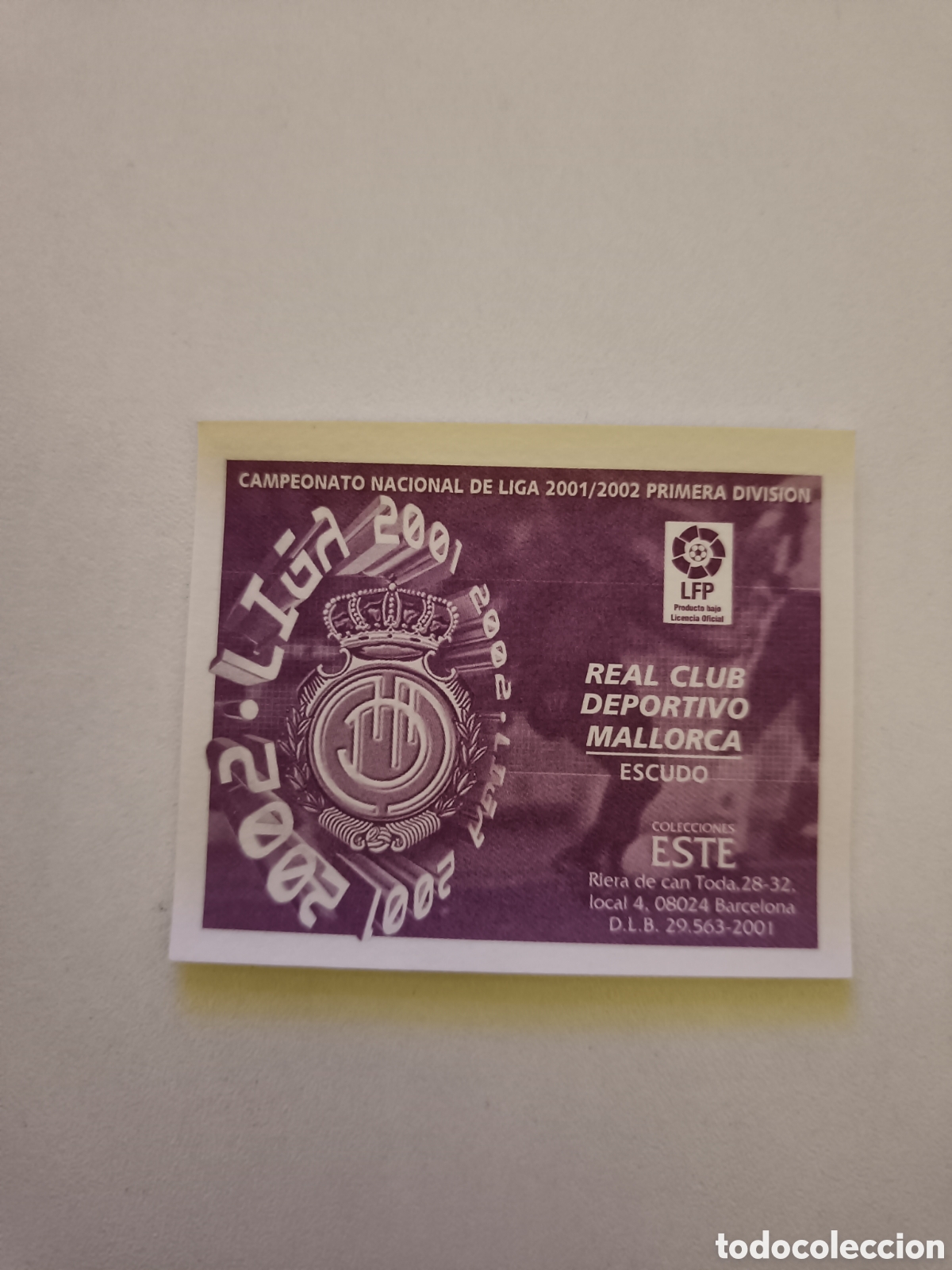 Cromos de f&uacute;tbol: Ediciones colecciones este 2001 2002 mallorca escudo - Foto 2