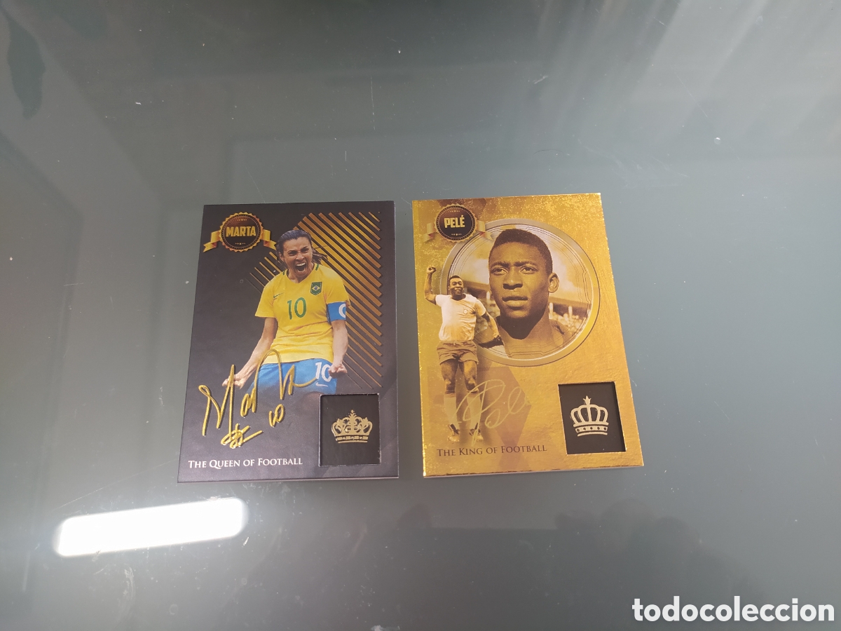 Cromos de f&uacute;tbol: Pel&eacute; y Marta Brasil - Foto 1