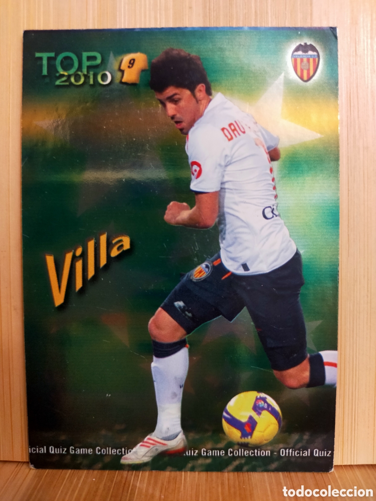 Cromos de f&uacute;tbol: 2009 2010 09 10 MUNDICROMO OFFICIAL QUIZ GAME COLLECTION VALENCIA VILLA TOP 2010 VERDE N 626