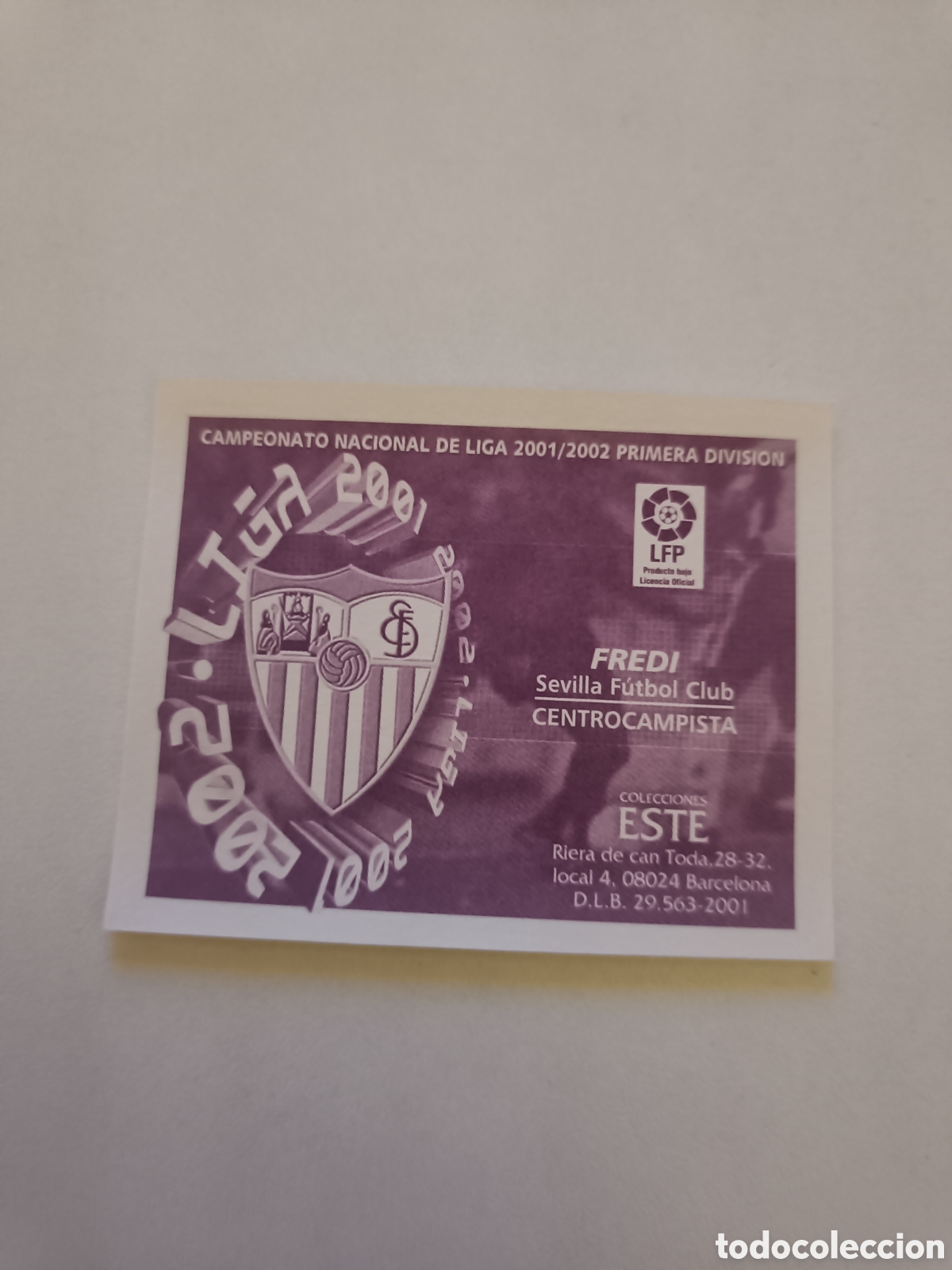 Cromos de f&uacute;tbol: Ediciones colecciones este 2001 2002 sevilla fredi - Foto 2