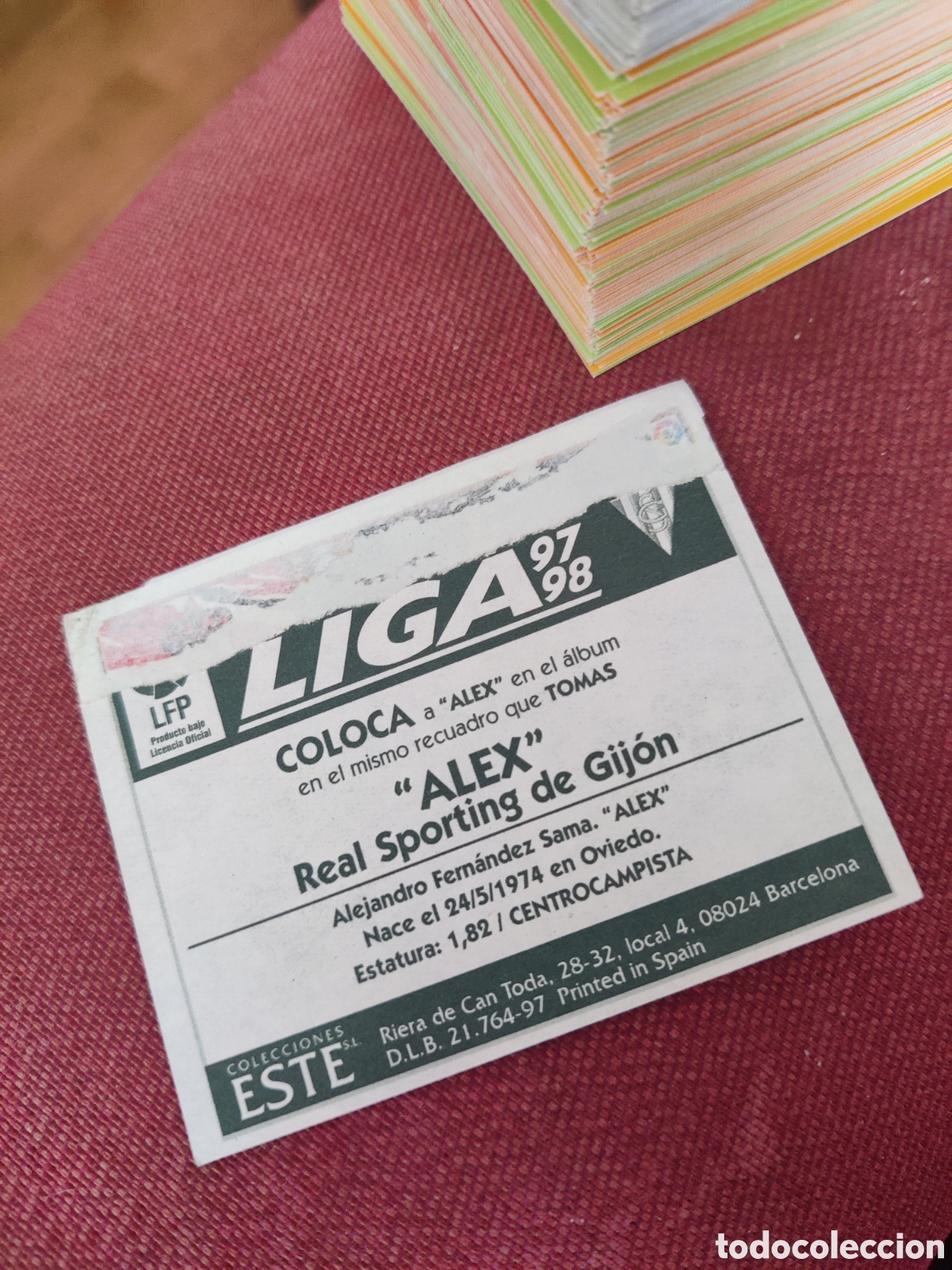 Cromos de f&uacute;tbol: Alex Sporting de Gij&oacute;n coloca. - Foto 2