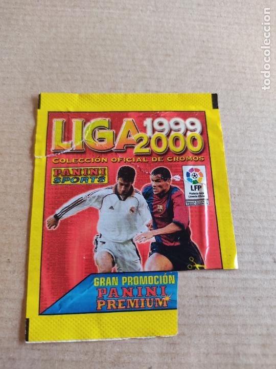 Figurine di Calcio: SOBRE DE CROMOS VAC&Iacute;O F&Uacute;TBOL LIGA 1999-2000 PANINI 99-00: RIVALDO F.C. BARCELONA Y RA&Uacute;L REAL MADRID