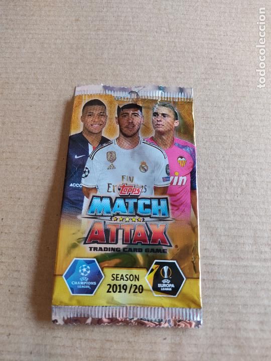 Cromos de F&uacute;tbol: SOBRE VACIO TARJETA CROMO FUTBOL MATCH ATTAX 2019-2020 TOPPS 19-20 MBAPPE HAZARD CILLESSEN