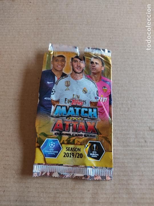 Cromos de F&uacute;tbol: SOBRE VACIO TARJETA CROMO FUTBOL MATCH ATTAX 2019-2020 TOPPS 19-20 MBAPPE HAZARD CILLESSEN