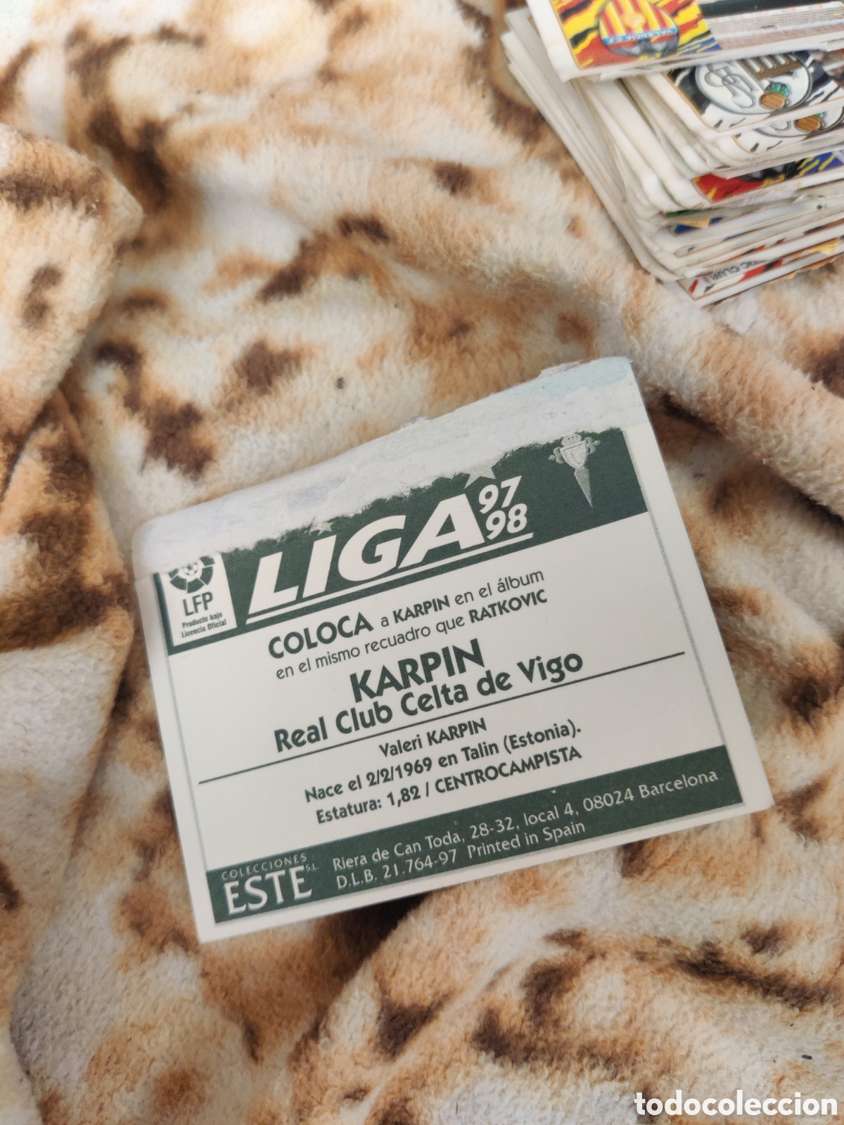 Cromos de f&uacute;tbol: Karpin celta este 1997 1998 97 98 ventanilla - Foto 2