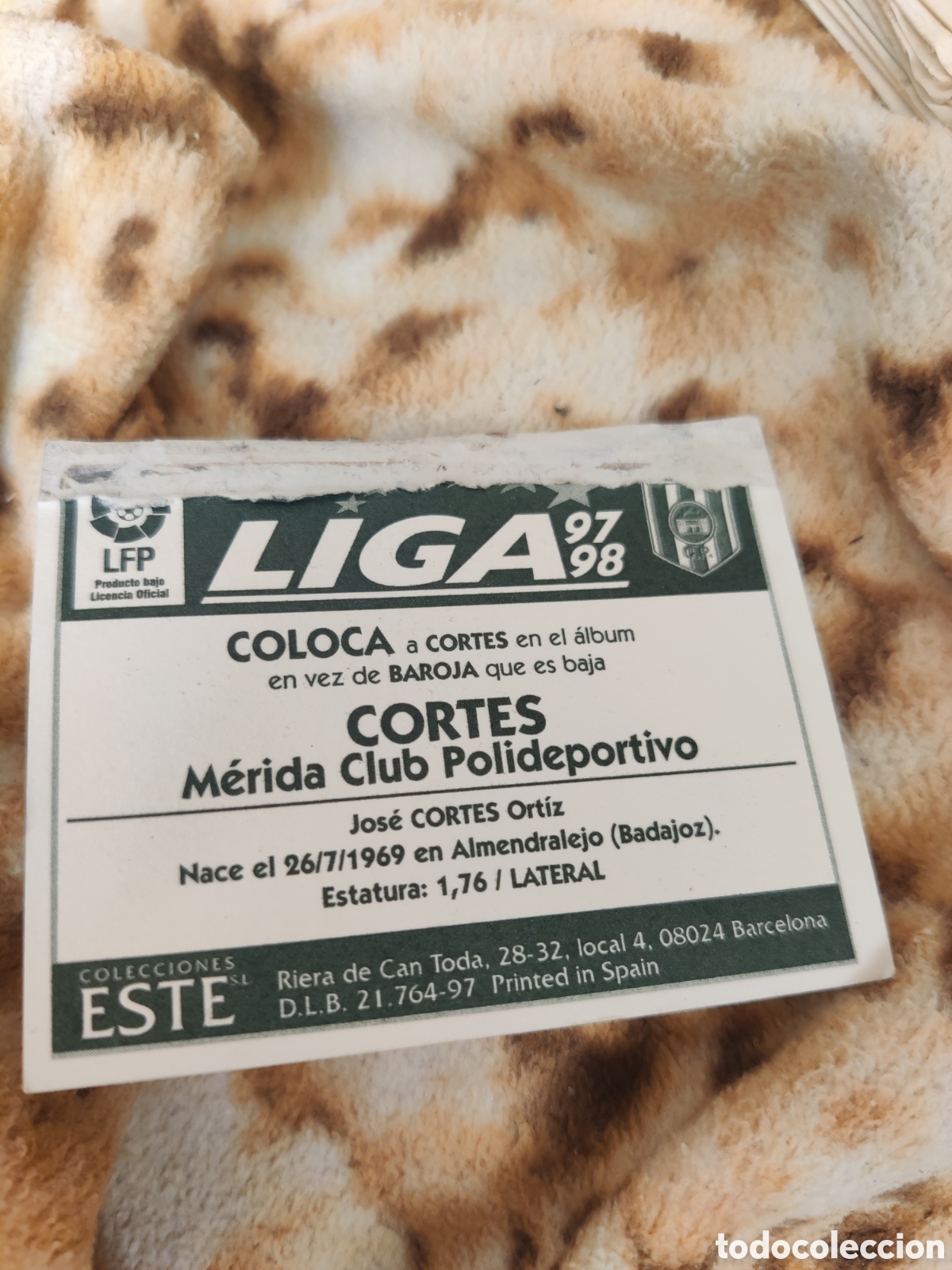 Cromos de f&uacute;tbol: Cortes merida este 1997 1998 97 98 ventanilla - Foto 2