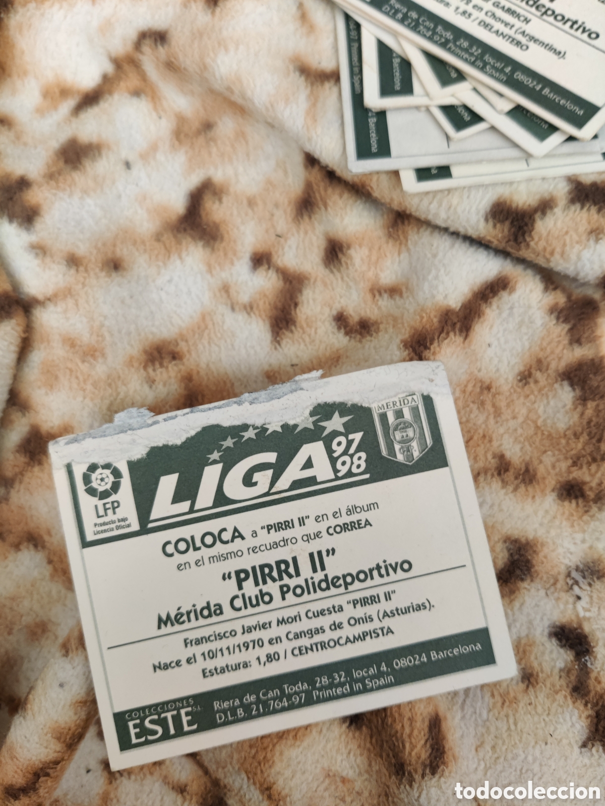 Cromos de f&uacute;tbol: Pirri II merida este 1997 1998 97 98 ventanilla - Foto 2