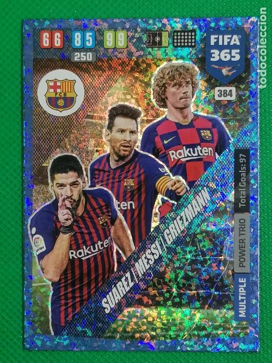 Cromos de Futebol: 384 SUAREZ MESSI GRIEZMANN BARCELONA POWER TRIO FIFA 365 2019 2020 19 20