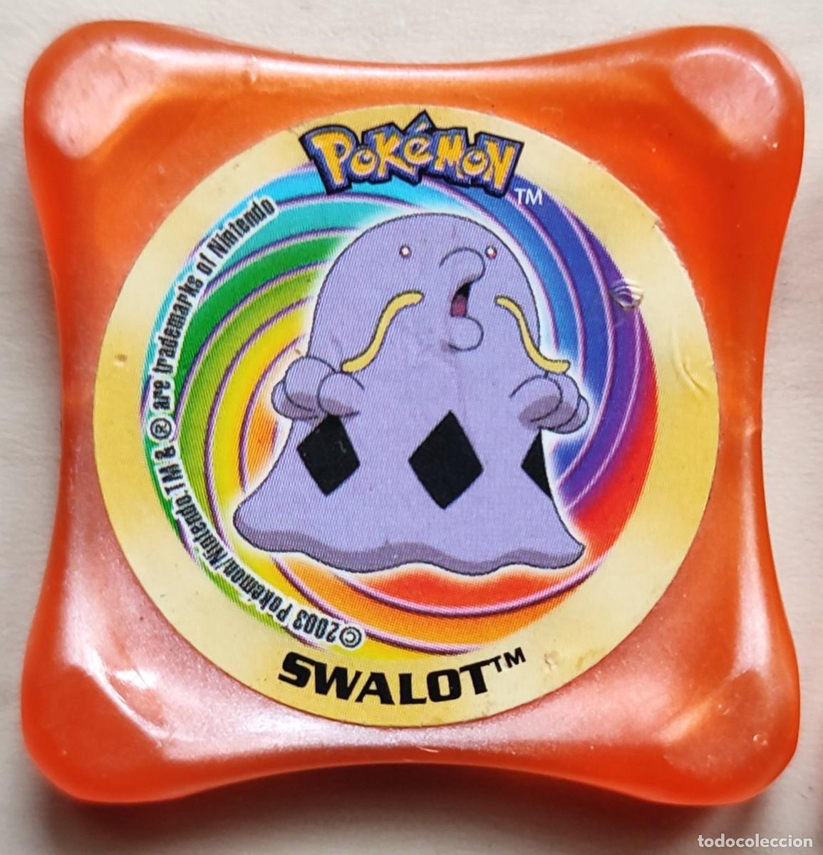 Fu&szlig;ball-Sticker: SWALOT WAPS TAZO POKEMON CUADRADO NINTENDO 2003 COLOR NARANJA