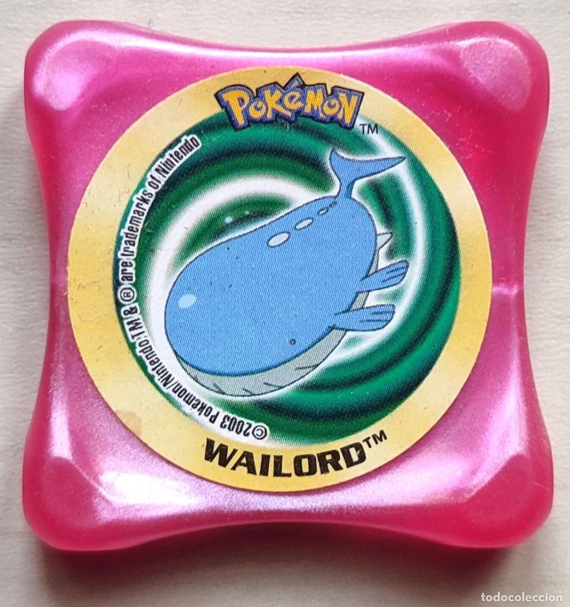 Football Stickers: WAILORD WAPS TAZO POKEMON CUADRADO NINTENDO 2003 COLOR ROSA