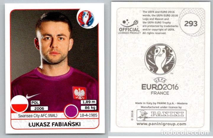 Cromos de F&uacute;tbol: 293 - Lukasz Fabia?ski - Polonia - Panini Euro 2016 Francia - Panini