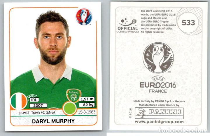 Fu&szlig;ball-Sticker: 533 - Daryl Murphy - Irlanda - Panini Euro 2016 Francia - Panini