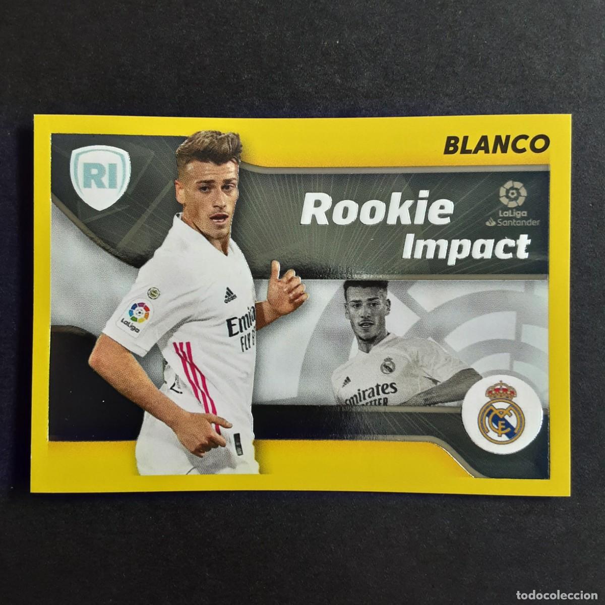 Football Stickers: CROMO LIGA 2021 2022 21 22 COLECCIONES ESTE PANINI N&ordm;4 BLANCO ROOKIE IMPACT-REAL MADRID NUNCA PEGADO