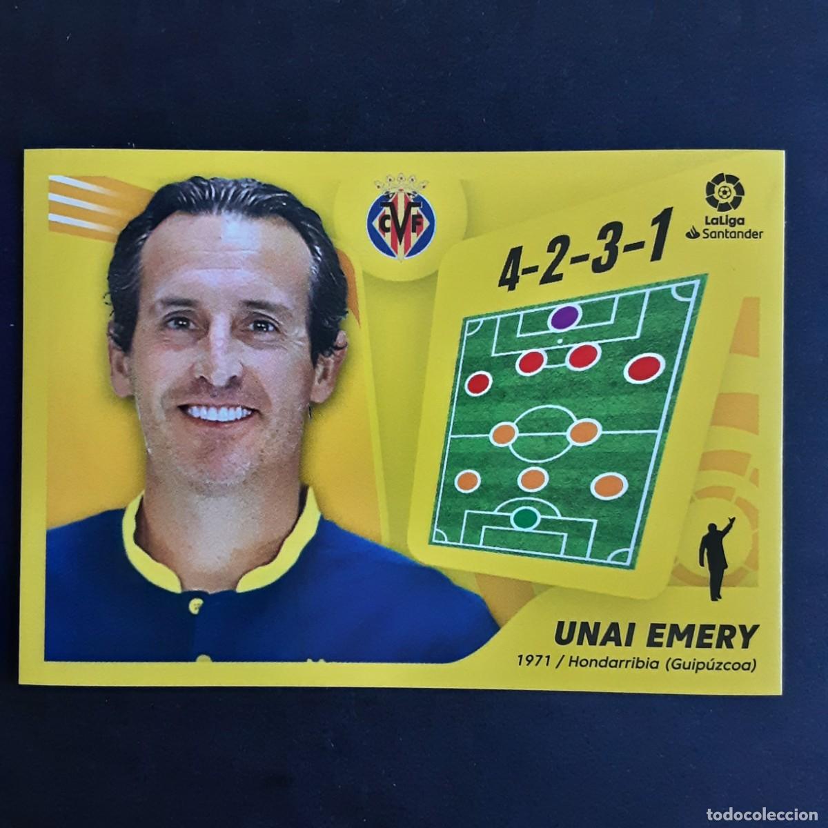 Figurine di Calcio: CROMO LIGA 2021 2022 21 22 COLECCIONES ESTE PANINI N&ordm;2 ENTRENADOR UNAI EMERY-VILLARREAL NUNCA PEGADO