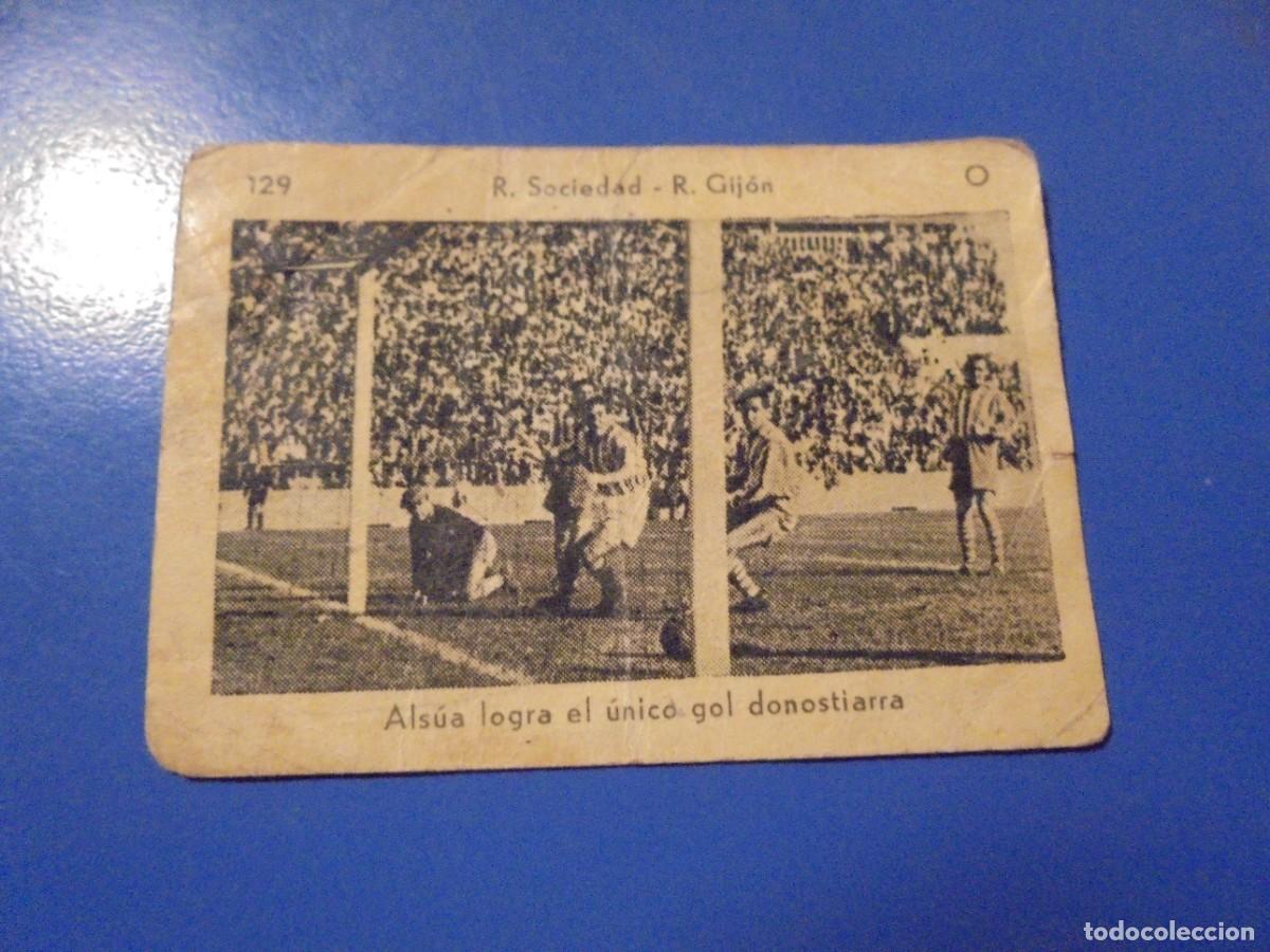 Cromos de F&uacute;tbol: antiguo cromo futbol real sociedad gijon numero 129
