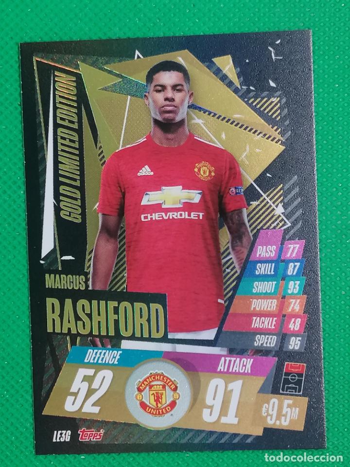 Cromos de F&uacute;tbol: LE3G RASHFORD GOLD LIMITED EDITION MATCH ATTAX CHAMPIONS 2020 2021 20 21