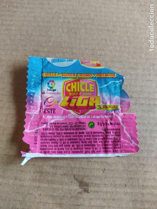 Cromos de F&uacute;tbol: ENVOLTORIO CHICLE CROMO FUTBOL LIGA 2017-2018 EDICIONES ESTE PANINI 17-18